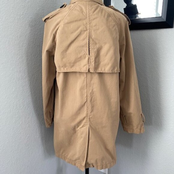 ZARA Khaki/Camel Tan Double Breasted Trench Raincoat Jacket XS - Picture 5 of 11